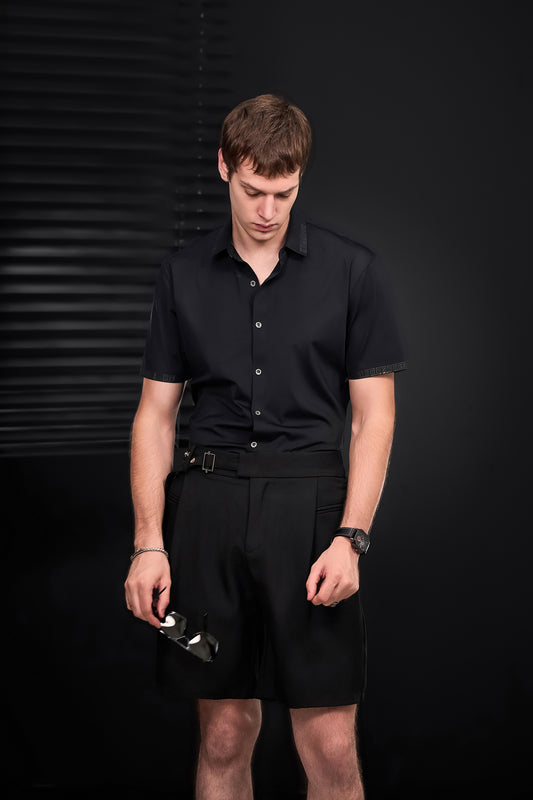 Conjunto Risky Business + Short con cinturón Contour - NEGRO/PLATA