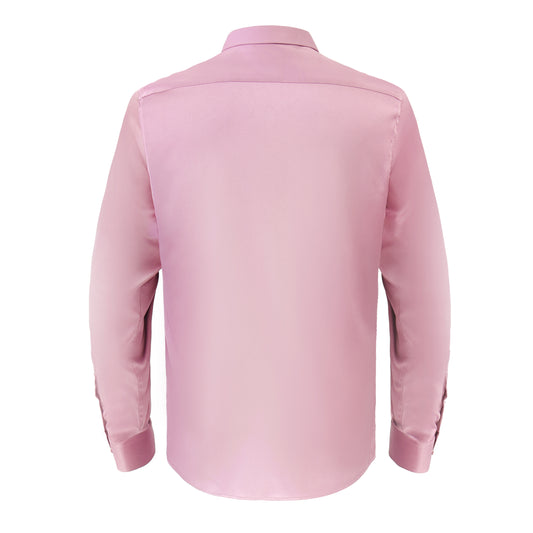 Barocco Luxe Satin Stretch Shirt-DUSTY PINK