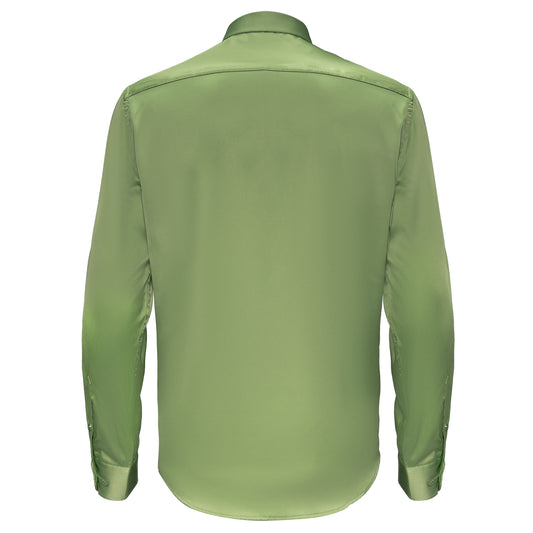 Barocco Luxe Satin Stretch Shirt-FERN