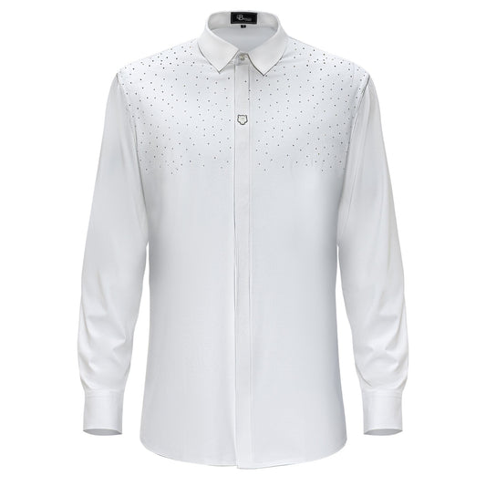 Thrill Seeker LS BUTTON DOWN DRESS SHIRT-WHITE/SILVER