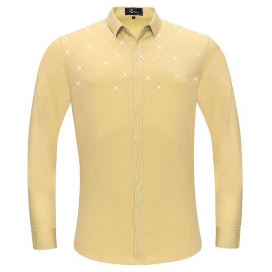 Thrill Seeker LS BUTTON DOWN DRESS SHIRT-GOLD