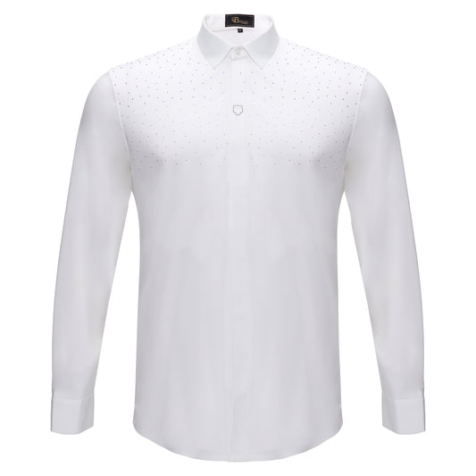 Thrill Seeker LS BUTTON DOWN DRESS SHIRT-WHITE/ROYAL