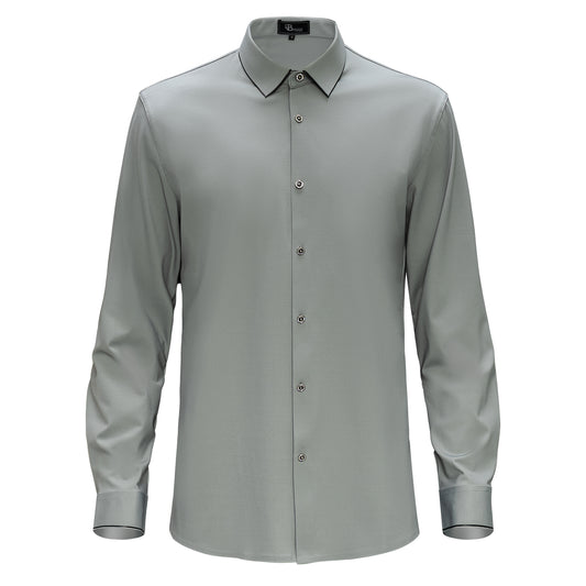 Imperial Essence Button-Up Shirt-LIGHT GREY