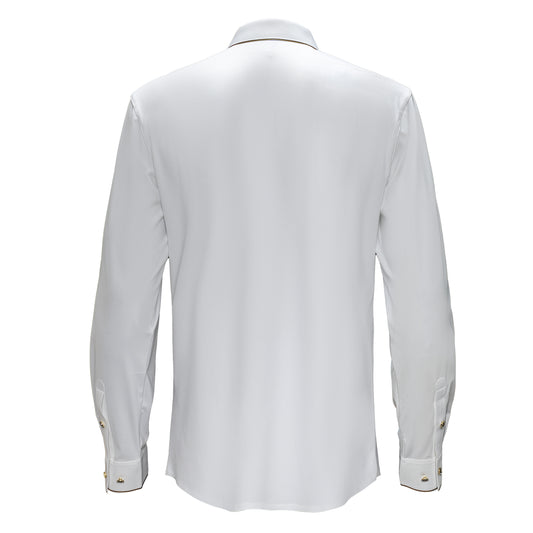 Imperial Essence Button-Up Shirt-WHITE/GOLD
