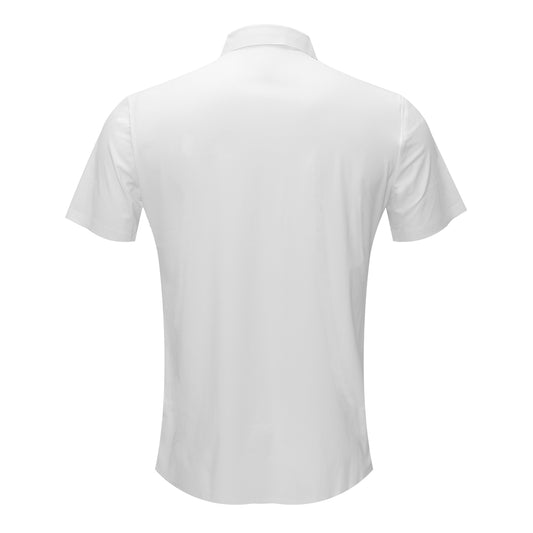 Soft Whispers Short Sleeve Button-Up Shirt-WHITE