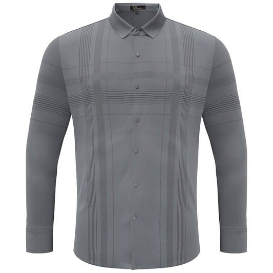 Noble Knight Plaid Button-Up-GREY