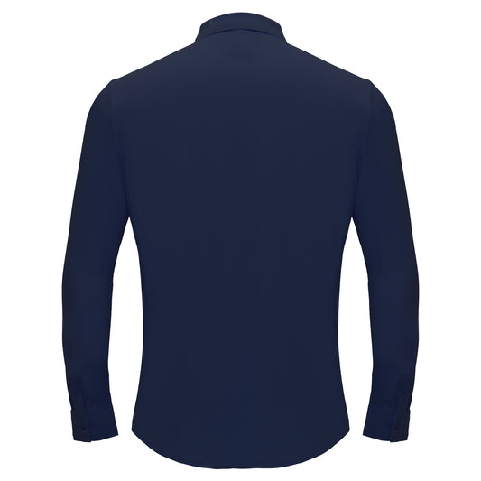 Olympic Victory Button-Up Shirt-DARK BLUE