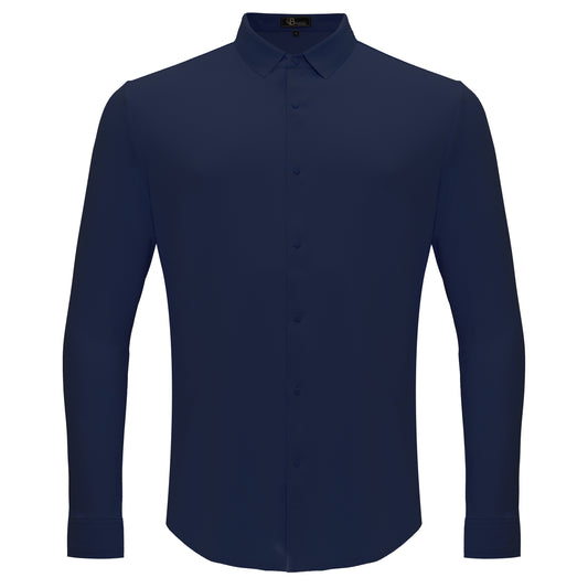 Olympic Victory Button-Up Shirt-DARK BLUE