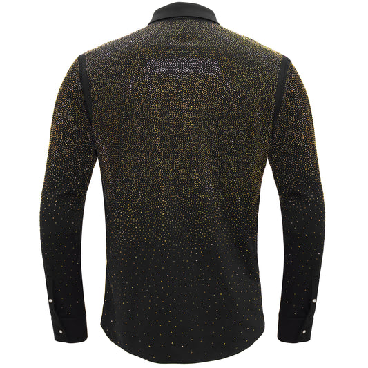 Super Nova Button-Up Shirt-BLACK/GOLD