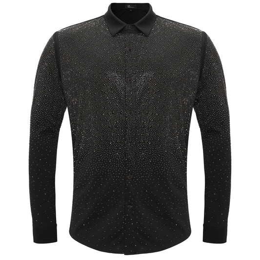 Super Nova Button-Up Shirt-BLACK/GUN METAL
