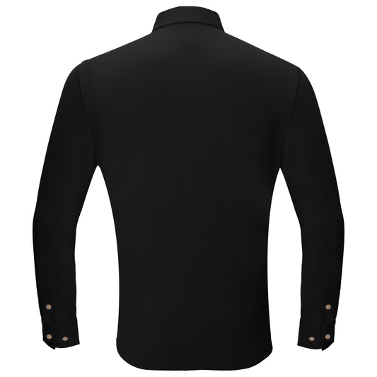 Crystal Flex Button-Up Shirt-BLACK/GOLD