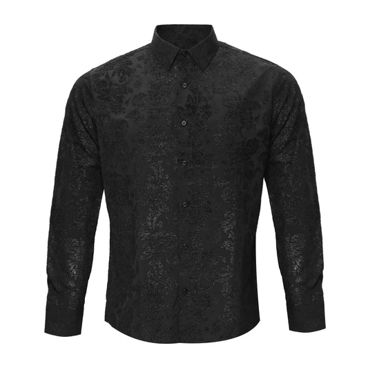 Cool Confidence Button-Up Shirt-BLACK
