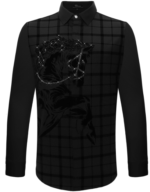 Bronco Edge Button-Up Shirt-BLACK