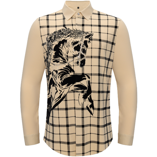 Bronco Edge Button-Up Shirt-GOLD