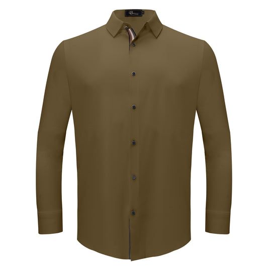 Power Move Button-Up Shirt-KHAKI