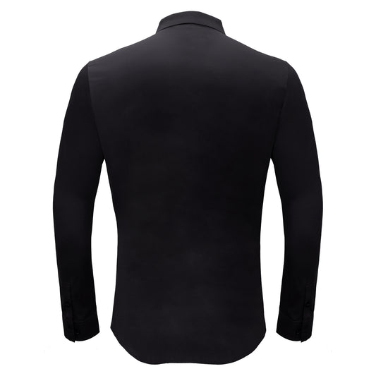 Checkmate Plaid Button-Up Shirt-BLACK