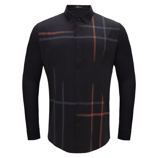 Checkmate Plaid Button-Up Shirt-BLACK