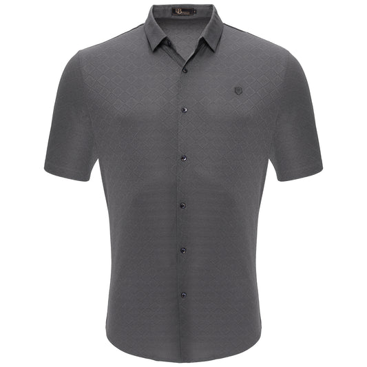 Elevate Edge Short-Sleeve Shirt-GREY