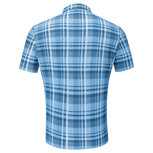 Square Up Short-Sleeve Shirt-BLUE