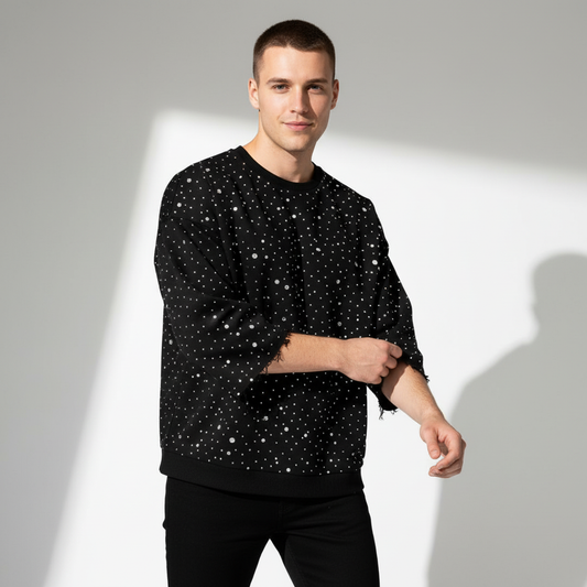 Stellar Scatter Sweatshirt – Century Penthouse-BLACK/SILVER