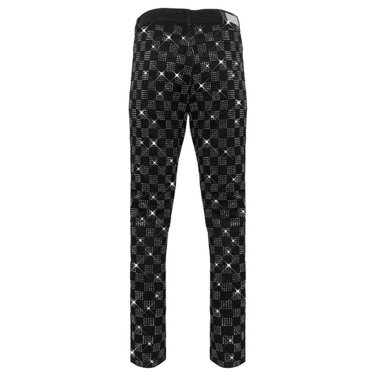 Dazzle Check Denim Pant-BLACK/SILVER