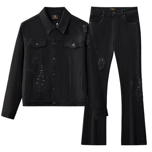 Eminence Paisley Denim SET – Century Penthouse - BLACK