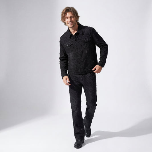 Conjunto de mezclilla con adornos radiantes – Century Penthouse