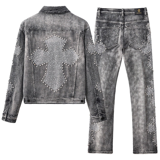 Sanctum Cross Denim SET – Century Penthouse-GREY