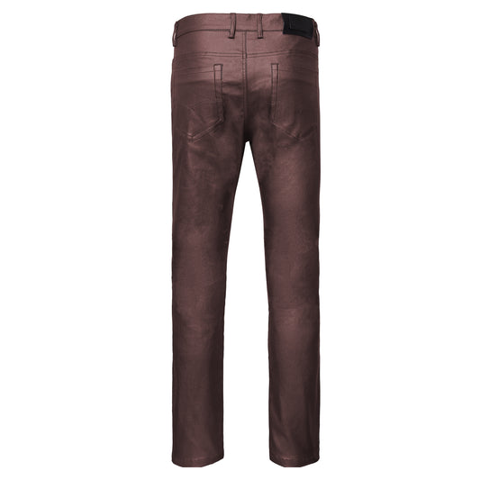 Versatile Vogue Metallic Jeans-WINE