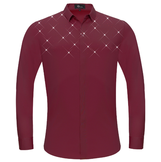 Thrill Seeker LS BUTTON DOWN DRESS SHIRT-WINE