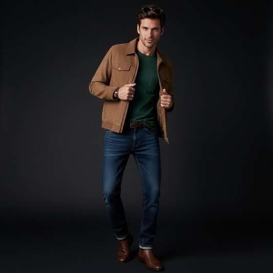 Helix Utility Zip Jacket-BROWN