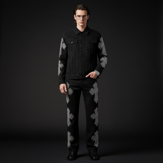 Chaqueta vaquera Sanctum Cross – Century Penthouse - NEGRO/PLATA