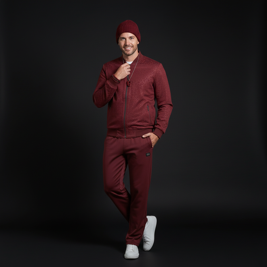 Regalia Emboss Tracksuit-WINE
