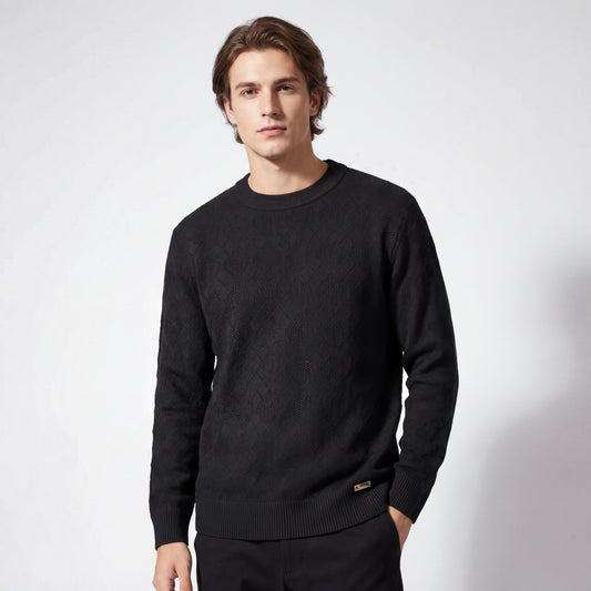 Textura Diamond Knit LS-NEGRO