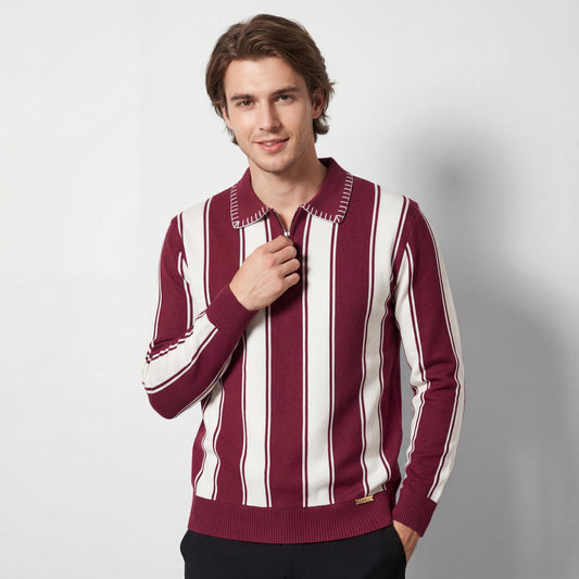 Polo de punto a rayas Vanguard LS-WINE