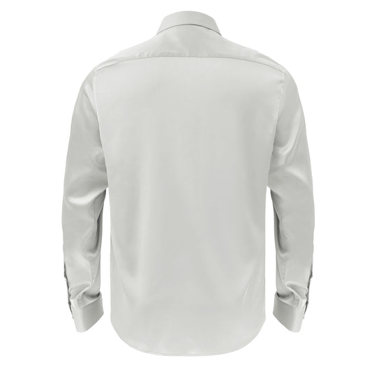 Barocco Luxe Satin Stretch Shirt-SILVER