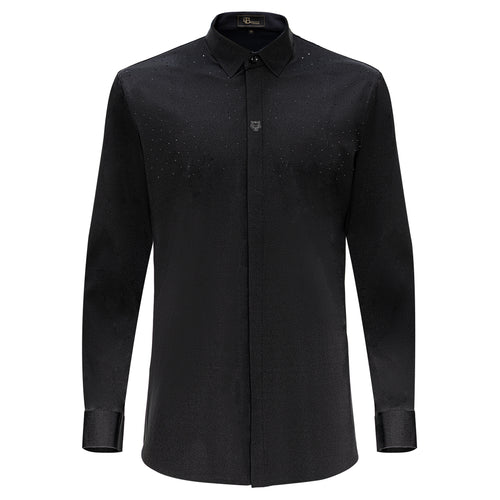 Camisa de vestir con botones Thrill Seeker de manga larga - Negra/Negra