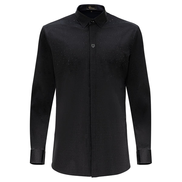Camisa de vestir con botones Thrill Seeker de manga larga - Negra/Negra