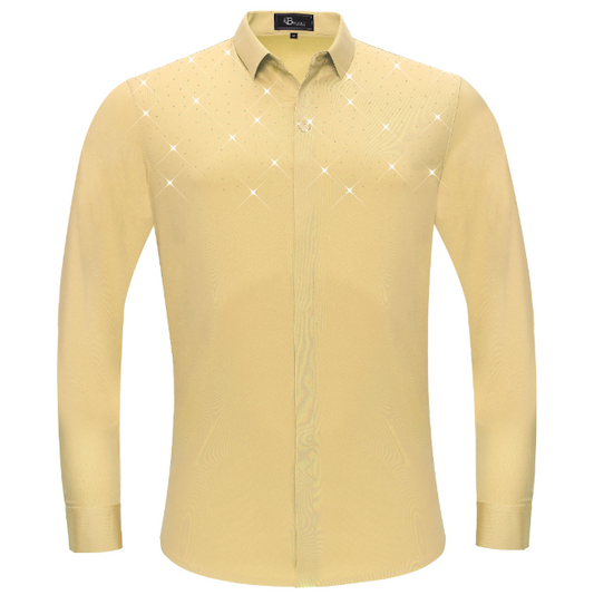 Thrill Seeker LS BUTTON DOWN DRESS SHIRT-GOLD