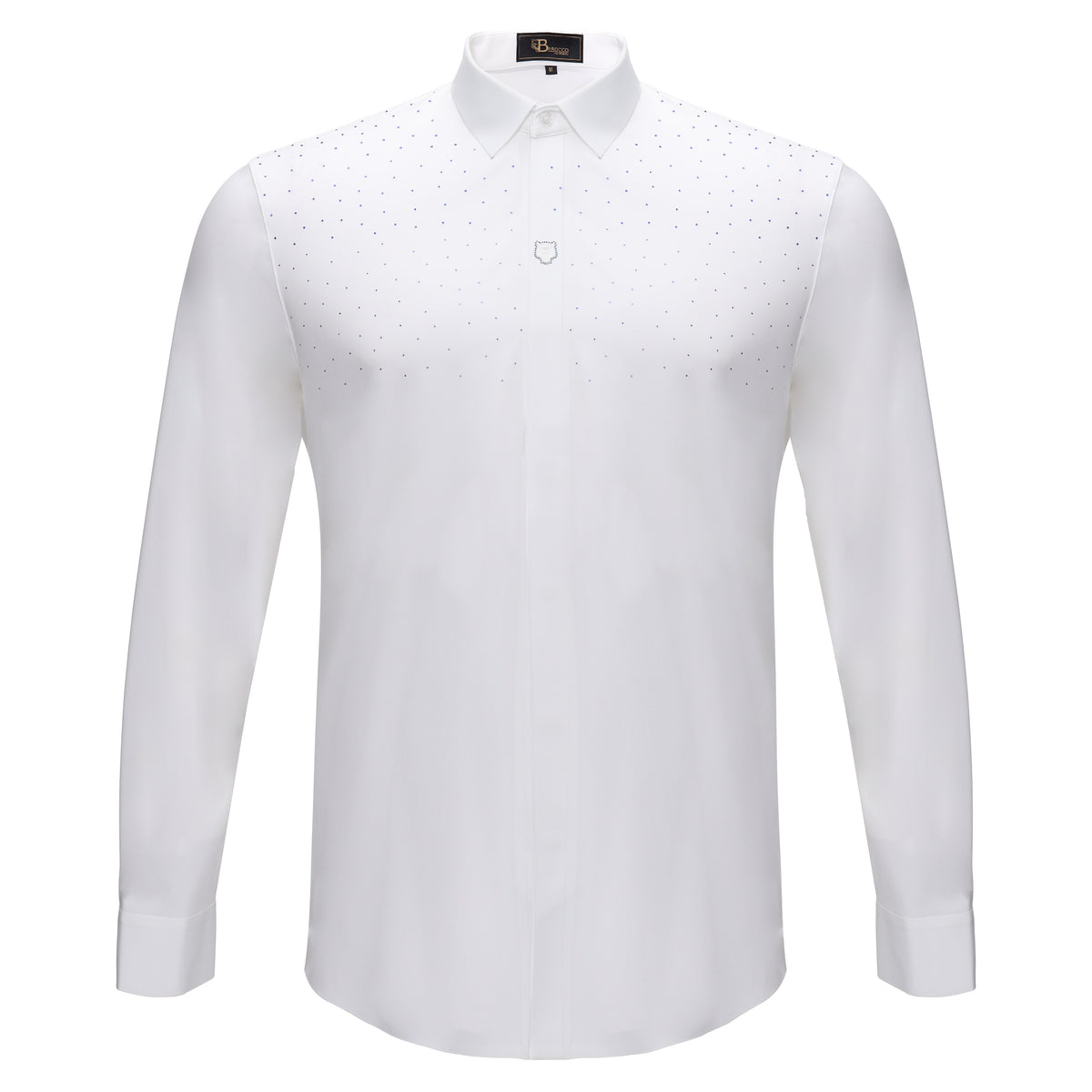 Camisa de vestir con botones Thrill Seeker de manga larga - Blanco/Azul Real