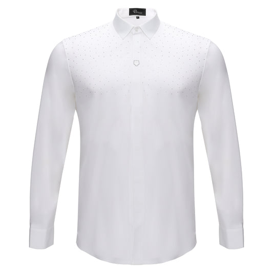 Thrill Seeker LS BUTTON DOWN DRESS SHIRT-WHITE/SILVER