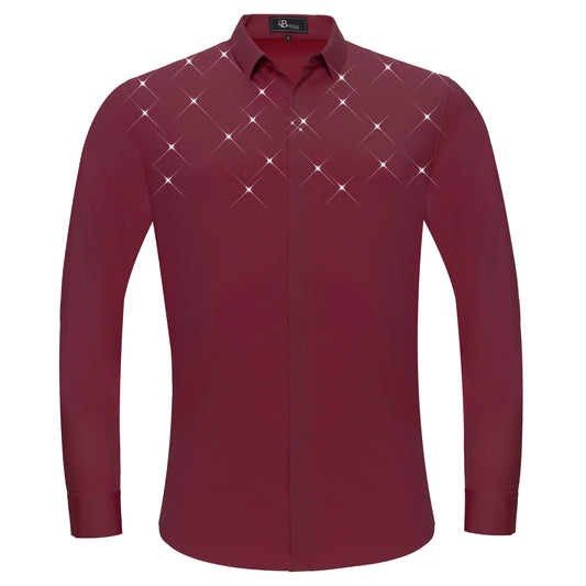 Thrill Seeker LS BUTTON DOWN DRESS SHIRT-WINE