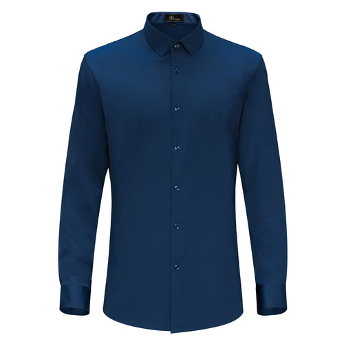 Camisa de manga larga con botones Zen Appeal - AZUL OSCURO