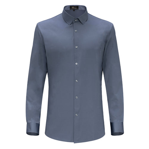 Camisa de manga larga con botones Zen Appeal - GRIS AZUL