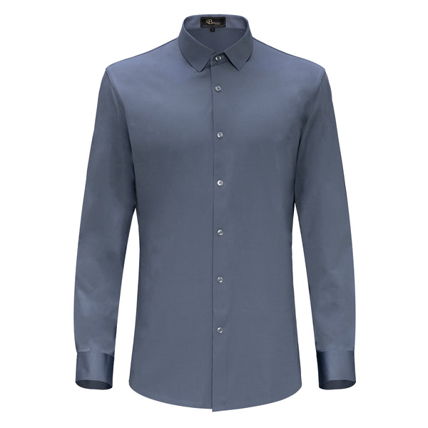 Camisa de manga larga con botones Zen Appeal - GRIS AZUL