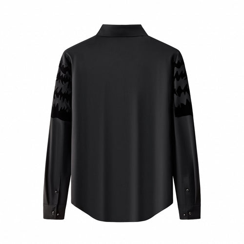 B316-Tigers Wrath Rhinestn Btn LS Shirt-BLACK/BLACK – view 1