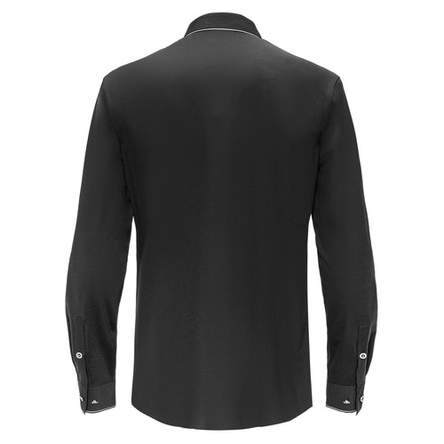 B319 - Imperial Essence Button-Up Shirt-BLACK/SILVER