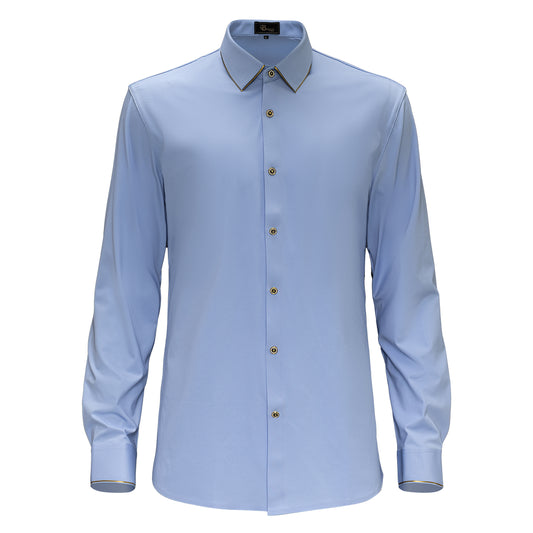Imperial Essence Button-Up Shirt-LIGHT BLUE