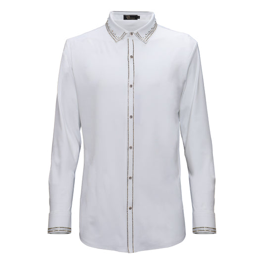No Limits Button-Up Shirt-WHITE/GUN