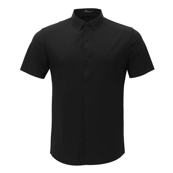 Camisa de manga corta con botones Soft Whispers - NEGRA